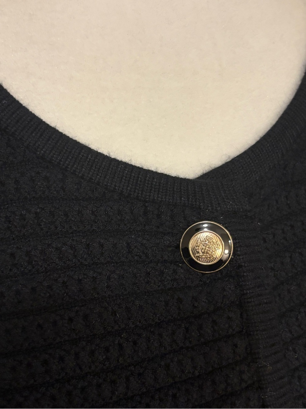 Hilary Radley Black Ribbed Button-Front Cardigan Jacket- Size Large